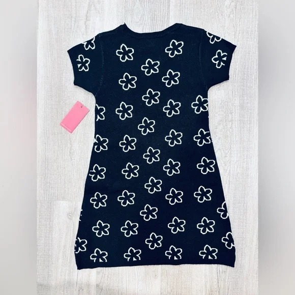 NWT Vince Camuto Black & White Floral Sweater Dress 6X - Picture 2 of 6